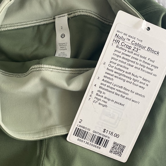 Lululemon “Nulu” Colour Block HR Crop 23” Leggings - Picture 2 of 6